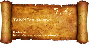 Takács Amand névjegykártya