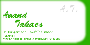 amand takacs business card